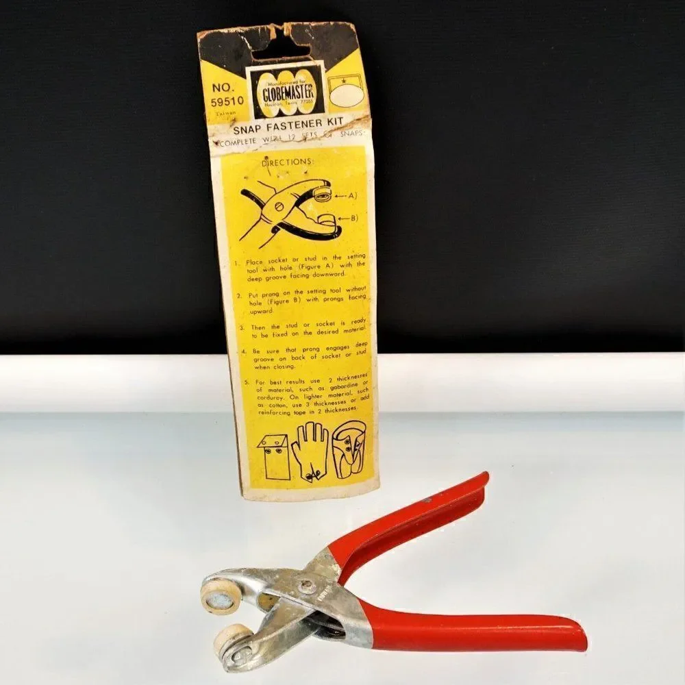 Vintage Globemaster Snap Fastener No 59510 Metal Rivet Punch Grommet Pliers